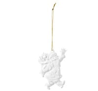 Seltmann Porzellan Weihnachtsanhänger "Weihnachtsmann mit Geschenk", 9 cm, Weiß