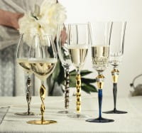 Eisch Glas Champagner Exklusiv Champagnerglas 596/72 blau in Geschenkröhre