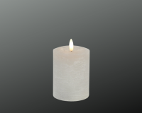 DEKOFlorale Rustikale Real Flame LED-Kerze Grau 7,6 x 16 cm