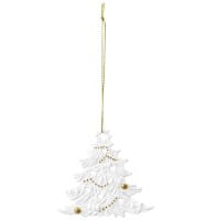 Seltmann Porzellan Weihnachtsanhänger "Weihnachtsbaum", 8 cm, Weiß/Gold