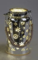 formano Deko-LED-Licht, Farbglas matt mit Stern-Dekor, Silber/Gold, 17 cm - inkl. Timer