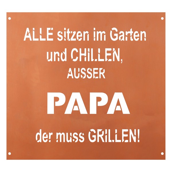 Ferrum Art Design Rost Gedichttafel "Papa"