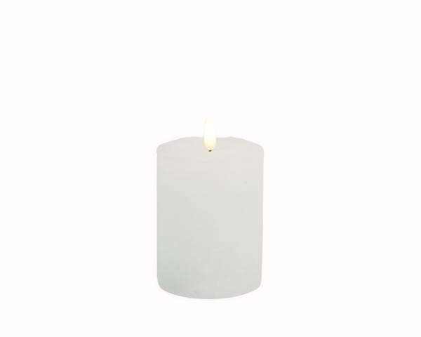 DEKOFlorale Rustikale Real Flame LED-Kerze Weiß 7,6 x 16 cm
