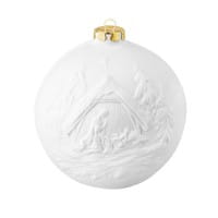 Seltmann Porzellan Weihnachtskugel, "Maria mit Kind + Hl. 3 Könige" Ø 10 cm, Weiß