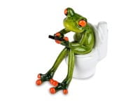 formano Kunststein-Frosch auf Toilette, hellgrün, 13 cm