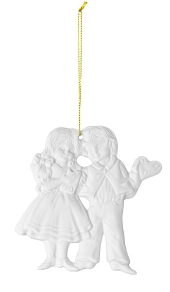 Seltmann Porzellan Weihnachtsanhänger "Hänsel und Gretel", 8 cm, Weiß