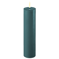 Deluxe Homeart Real Flame LED Stumpenkerze 5 x 20 cm Jade Grün