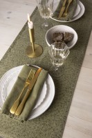 Laura Ashley Kitchen Linen Tischläufer Wild Clematis salbeigrün doppelseitig