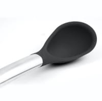 Cuisipro Elegance Silikon-Kochlöffel aus satiniertem Edelstahl schwarz 30,5 cm