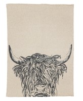 Scottish Leinen Geschirrtuch - Schottisches Hochlandrind 70 x 50 cm