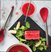 Cuisipro Elegance Silikon-Kochlöffel aus satiniertem Edelstahl rot 30,5 cm