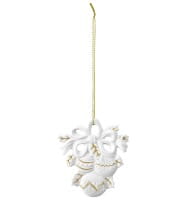 Seltmann Porzellan Weihnachtsanhänger 6er Set, 8 cm, Weiß/Gold
