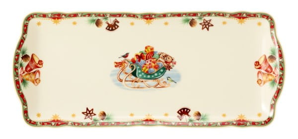Seltmann Porzellan Marieluise Weihnachtsnostalgie Kuchenplatte eckig 34,5x15 cm
