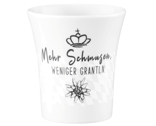 Seltmann Porzellan Spruch-Becher Weiß "Weniger grantln" 0,40 l