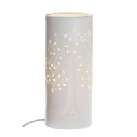 Gilde Porzellan Lampe Zylinder Lebensbaum - 28 cm