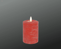 DEKOFlorale Rustikale Real Flame LED-Kerze Rot 7,6 x 10 cm