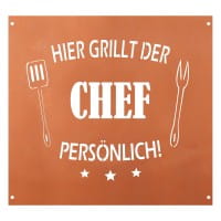 Ferrum Art Design Rost Gedichttafel "Chef"