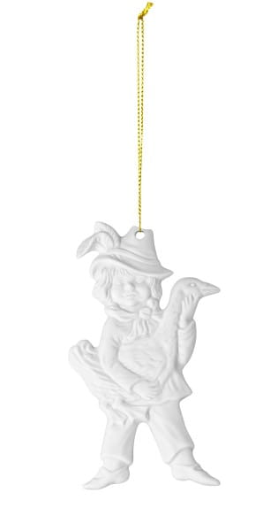 Seltmann Porzellan Weihnachtsanhänger "Hans im Glück", 8 cm, Weiß