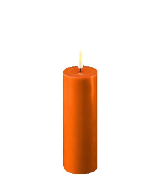 Deluxe Homeart Real Flame LED Stumpenkerze 5 x 15 cm Orange