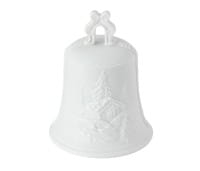 Seltmann Porzellan Weihnachtsglocke 9 cm mit Relief Ø 7 cm, Weiß
