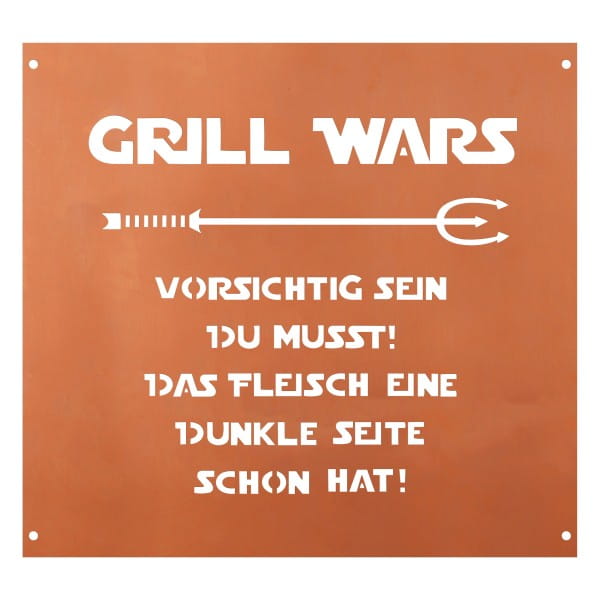 Ferrum Art Design Rost Gedichttafel "Grill Wars"