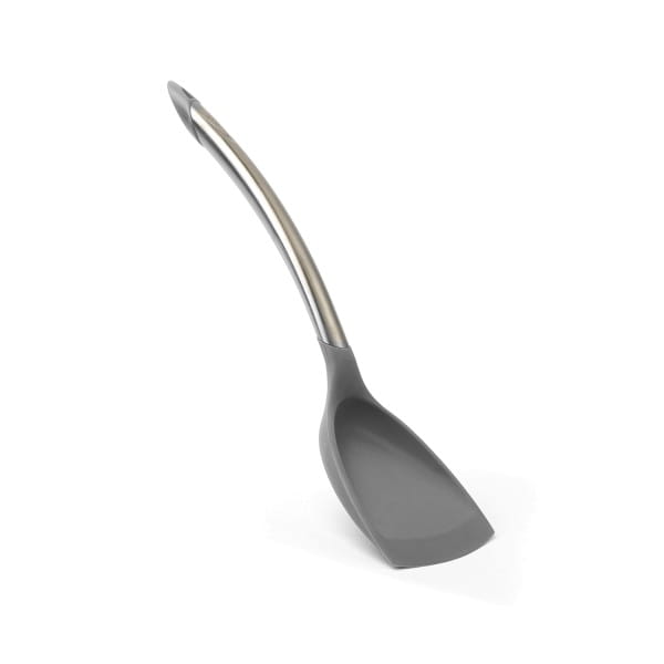 Cuisipro Elegance Silikon-Wok-Wender aus satiniertem Edelstahl grau 31,5 cm