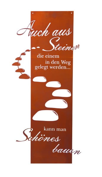 Ferrum Art Design Rost Gedichttafel "Steiniger Weg"