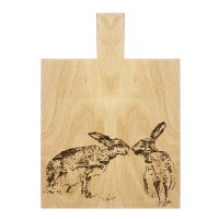 Scottish Eiche Servier-"Paddel" mittel - küssende Hasen 35 x 25 cm