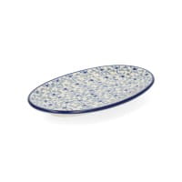 Bunzlau Castle Keramik Platte oval 21 cm Nr 1301 - Blue Olive