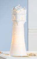Gilde Porzellan Lampe Leuchtturm - 35 cm
