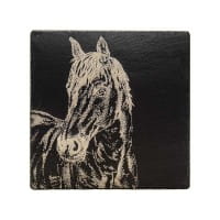Scottish Schiefer Topfuntersetzer - Pferd Portrait 25 x 25 cm