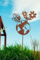 Ferrum Art Design Rost Gartenstab "Happy Planet"