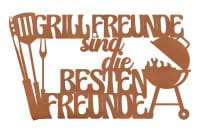 Ferrum Art Design Rost Schriftzug "Grillfreunde"