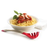 Cuisipro Elegance Silikon-Spaghettilöffel aus satiniertem Edelstahl grau 31 cm