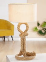 Gilde Metall Lampe Schiffstau Design, creme - mittel 62 cm