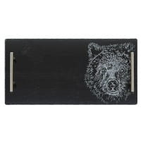 Scottish Schiefer Serviertablett groß - Bär 50 x 25 cm - Geschenkpackung