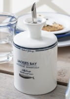 Jackies Bay Porzellan Öl-/Essigflasche 430 ml Blau/Weiß