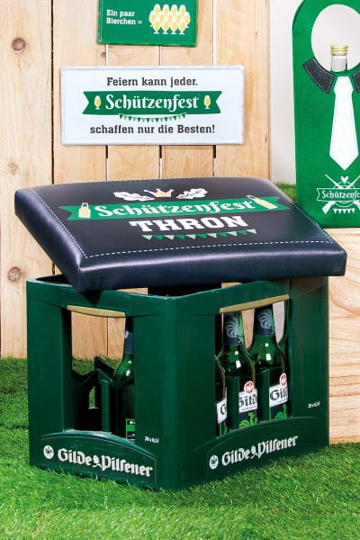 Gilde Sitzpolster für Getränke-/Bierkiste "Schützenfest-Thron" 34 x 44 cm