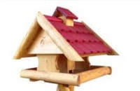 Kleiber Gartenprodukte Star-Haus Vogelfutterhaus mit Holzschindeln und Silo, aus massivem Holz