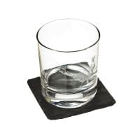 Scottish Glasbecher / Whiskyglas + Schiefer Untersetzer im Set - Fasan Ø 8,5 cm