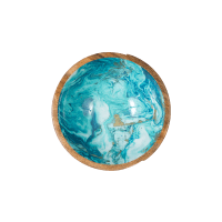 byRoom Scandinavian Mangoholz Schale Marble Ø 18 cm, blau