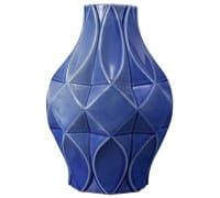 Königlich Tettau Porzellan T.Atelier Vase 20/02 Dunkelblau 21 cm