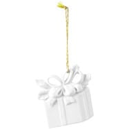 Seltmann Porzellan Weihnachtsanhänger "Paket mit Schleife", 8 cm, Weiß